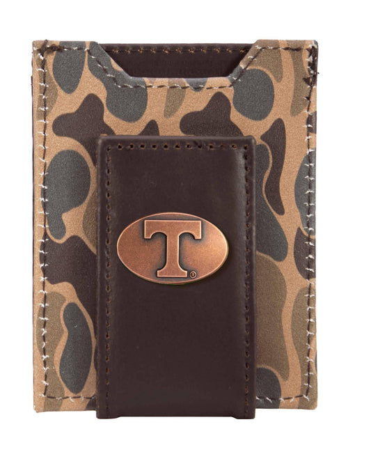 Tennessee Vols Magnetic Old School Camo Leather Wallet.