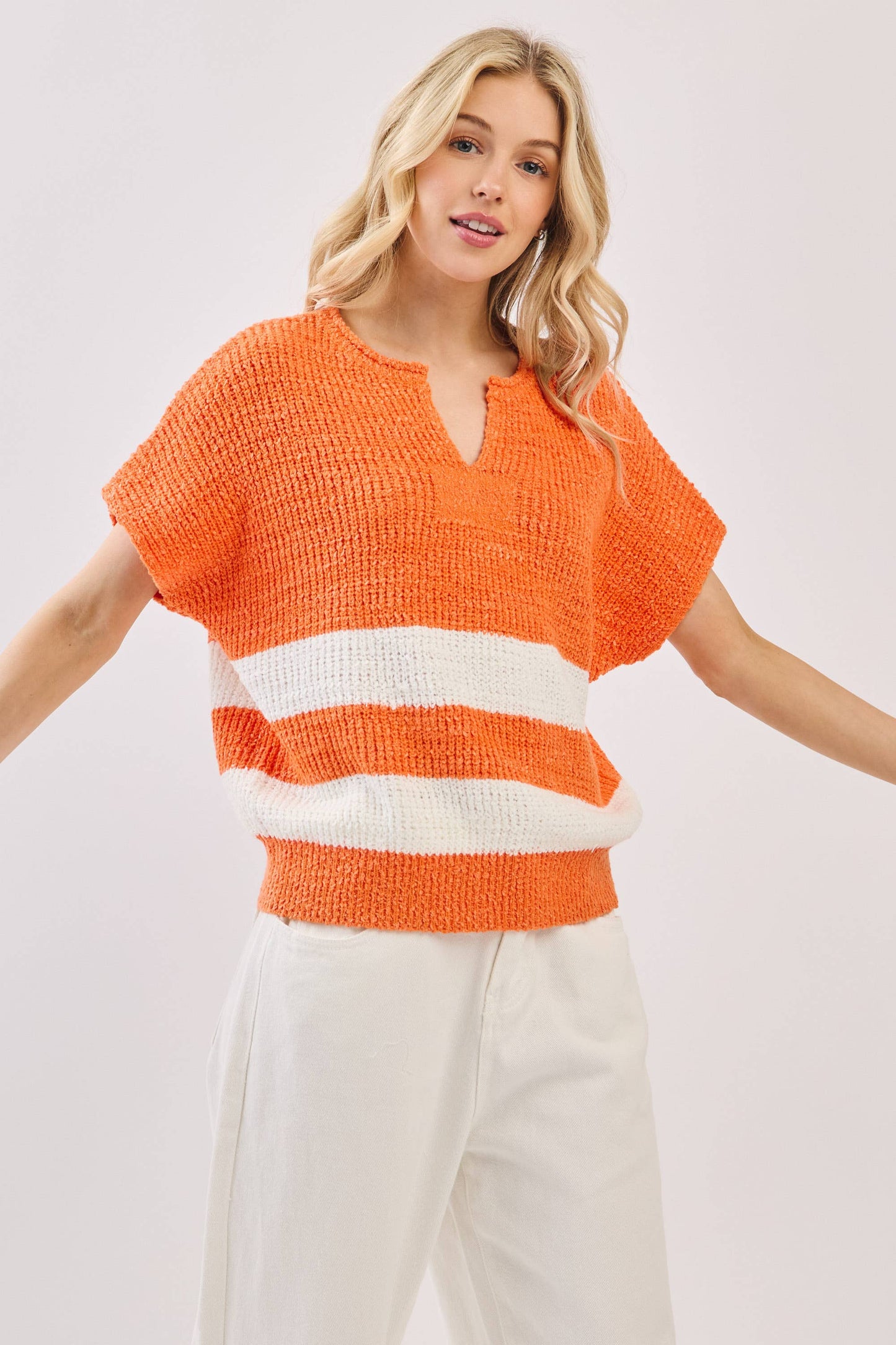 Varsity Stripe Knit Gameday Sleeveless Sweater