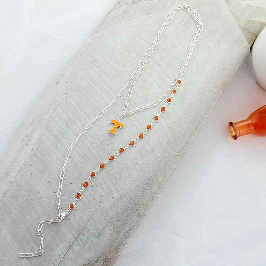 Tennessee Paperclip Chain & Enamel Logo Necklace Set