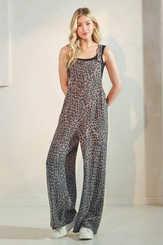 SLEEVELESS ANIMAL URBAN RIBBED JUMPSUITS