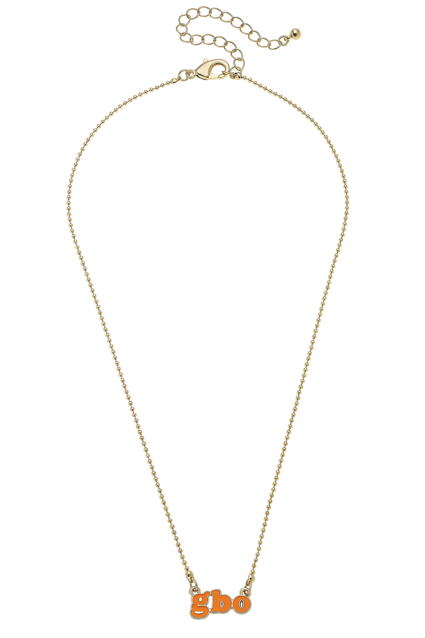 Tennessee Vols Slogan Necklace in Orange/Shiny Gold