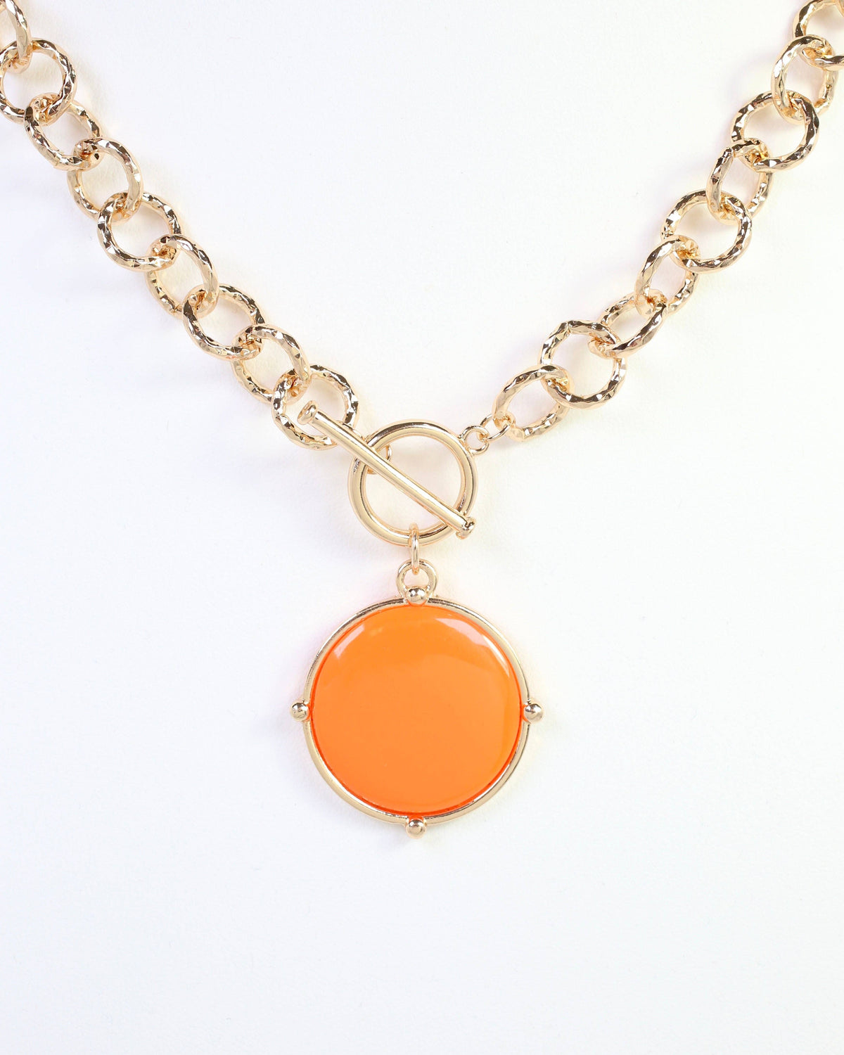 McKinley Pendant Toggle Necklace Orange