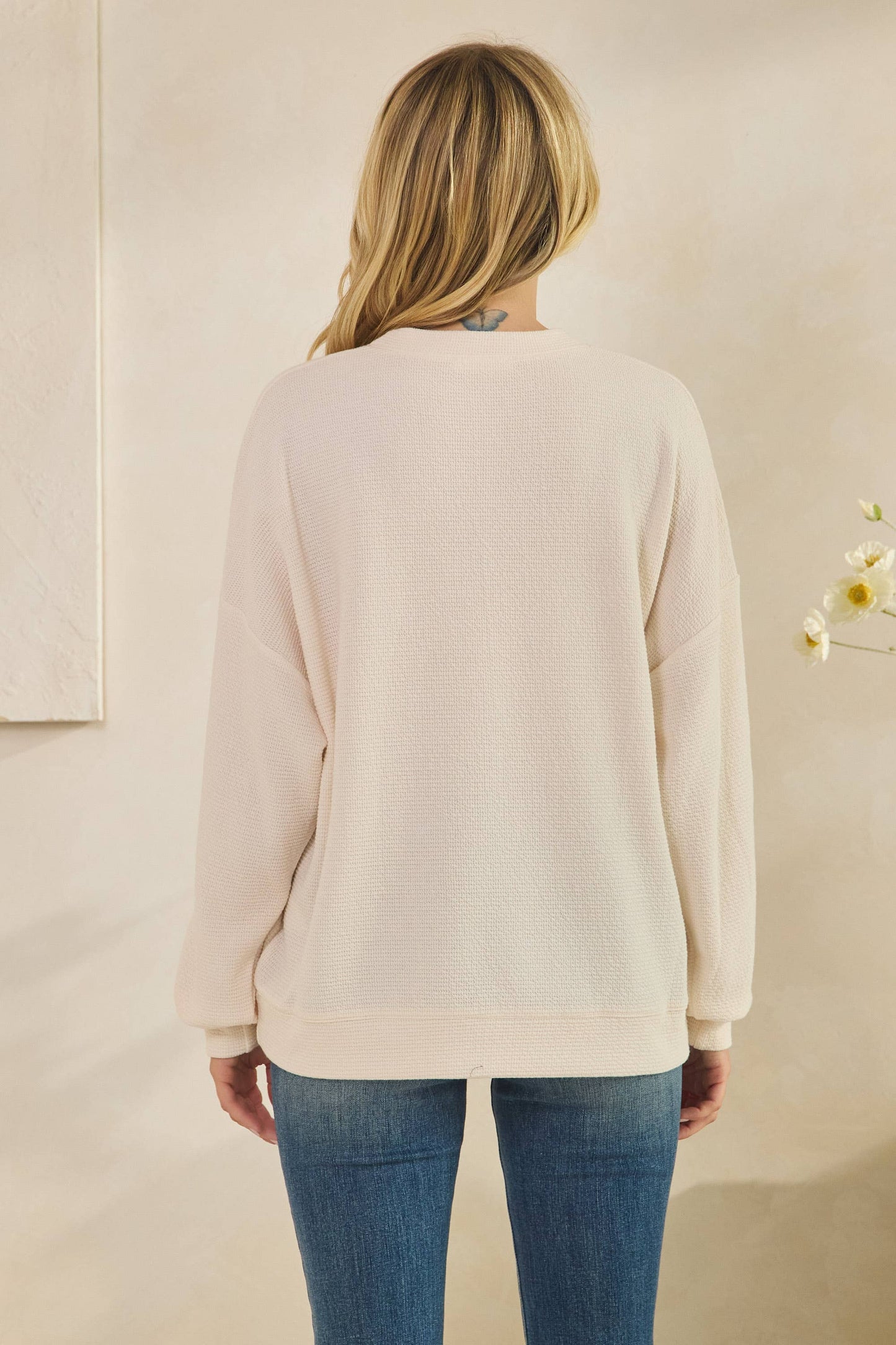 "TENNESSEE" CLOUDY KNIT LONG SLEEVE GRAPHIC TOP