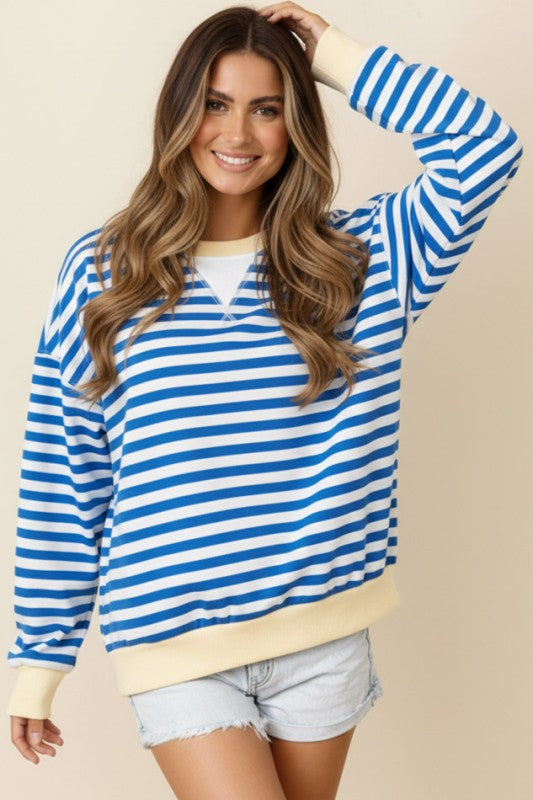 Crew Loose Fit French Terry Pullover Top