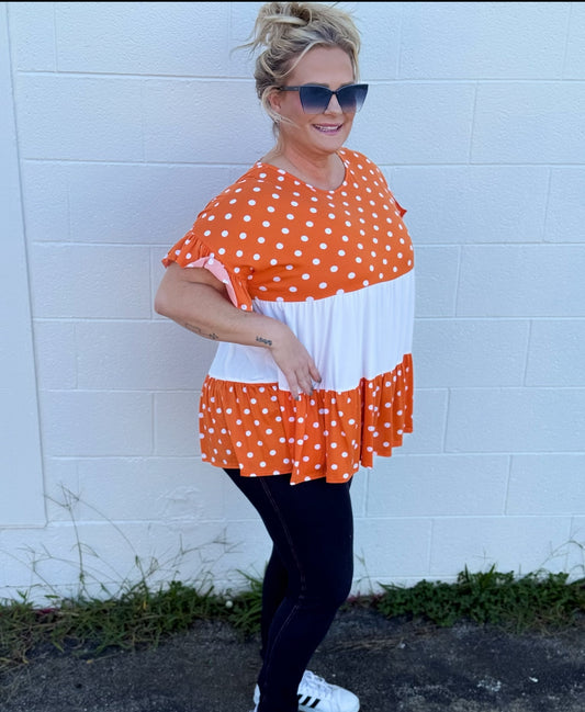 Orange Polka Dot Game Day Shirt