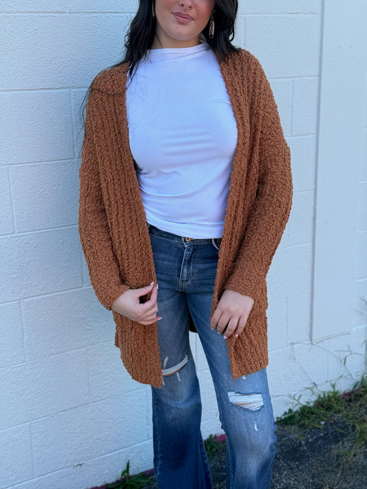 Soft Popcorn Knit Cardigan