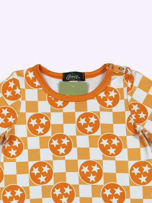 Orange Tri Star Boy Romper