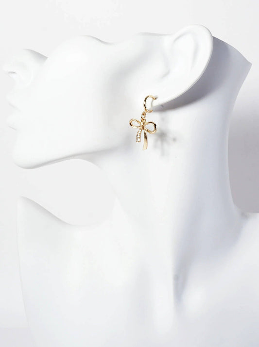 3-Pc-Set Ribbon Bow Stud Earrings