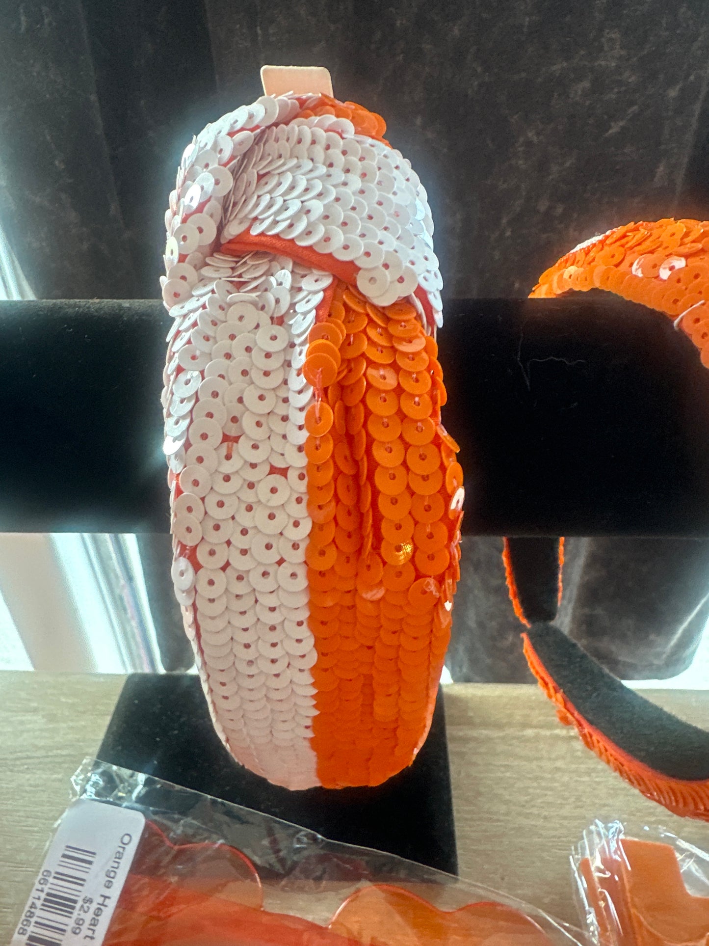 Orange and White Knotted Headband