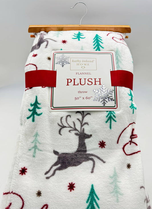 Christmas Flannel Fleece Plush Throw Blanket
