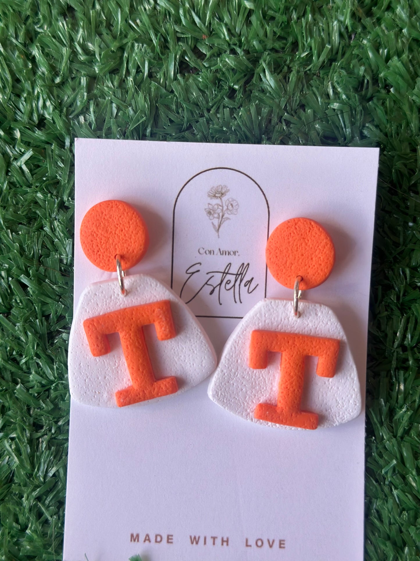Gameday Power T Clay Earrings