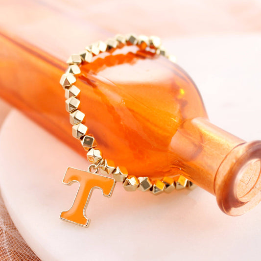Tennessee Gold Stretch Bracelet w/Enamel Logo