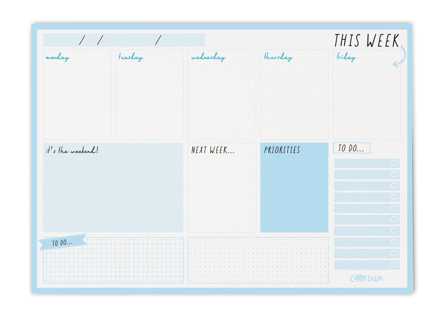 Carpe Diem Weekly Planner Pad