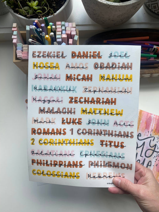 Books of the Bible Header Sticker Labels