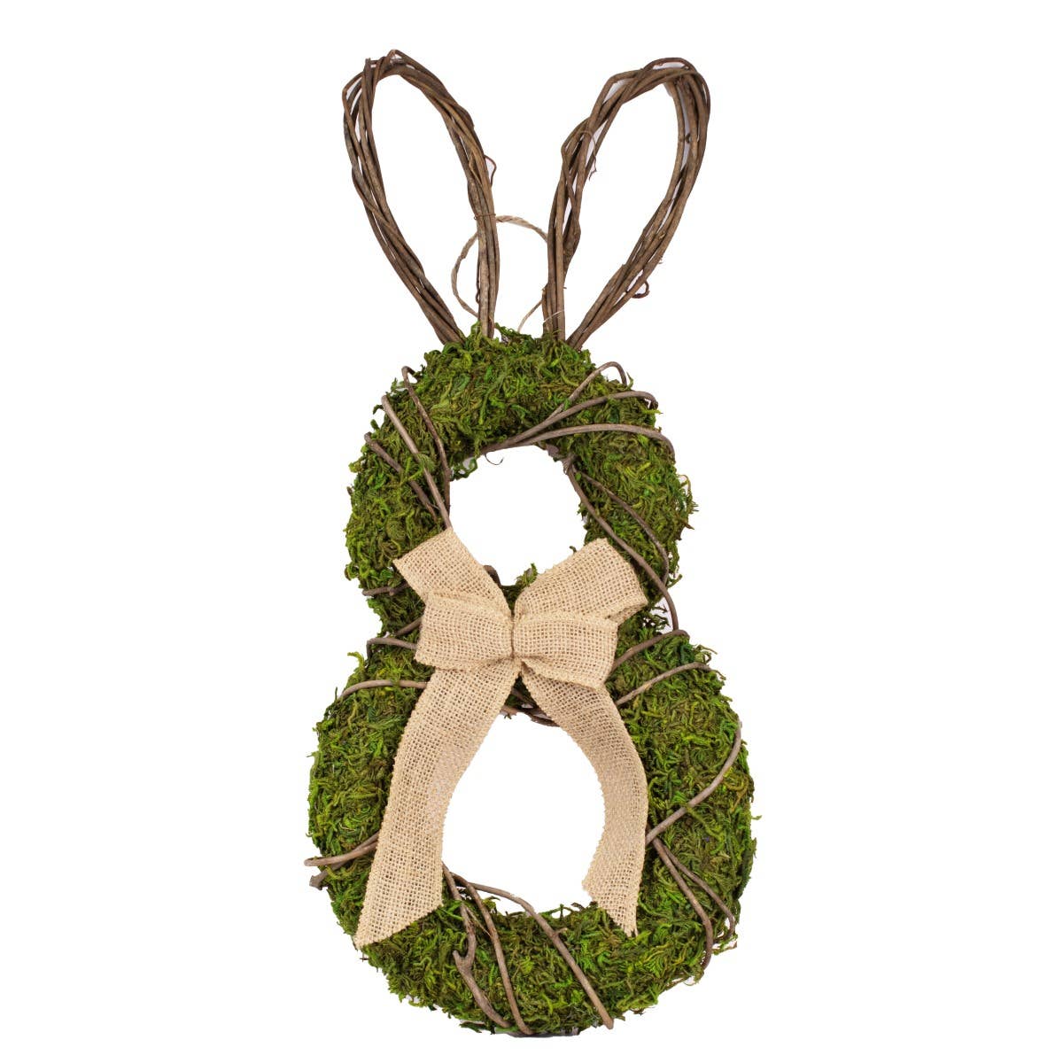 Caroline Bunny Easter Decor Green/Natural 9.5x20