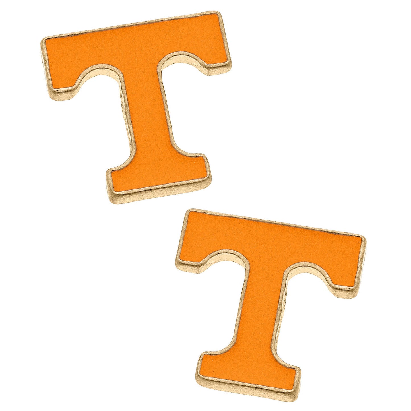 Tennessee Vols Enamel Logo Stud Earrings in Shiny Gold