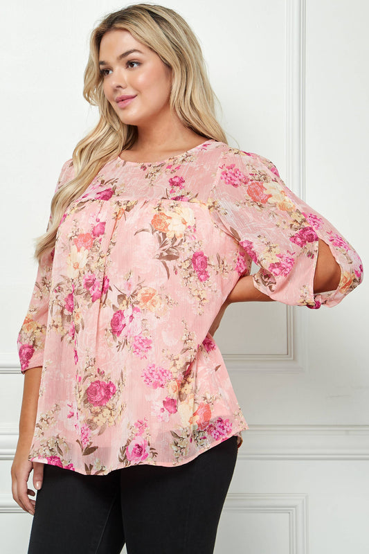 PLUS SIZE FRONT AND BACK YOKE BLOUSE