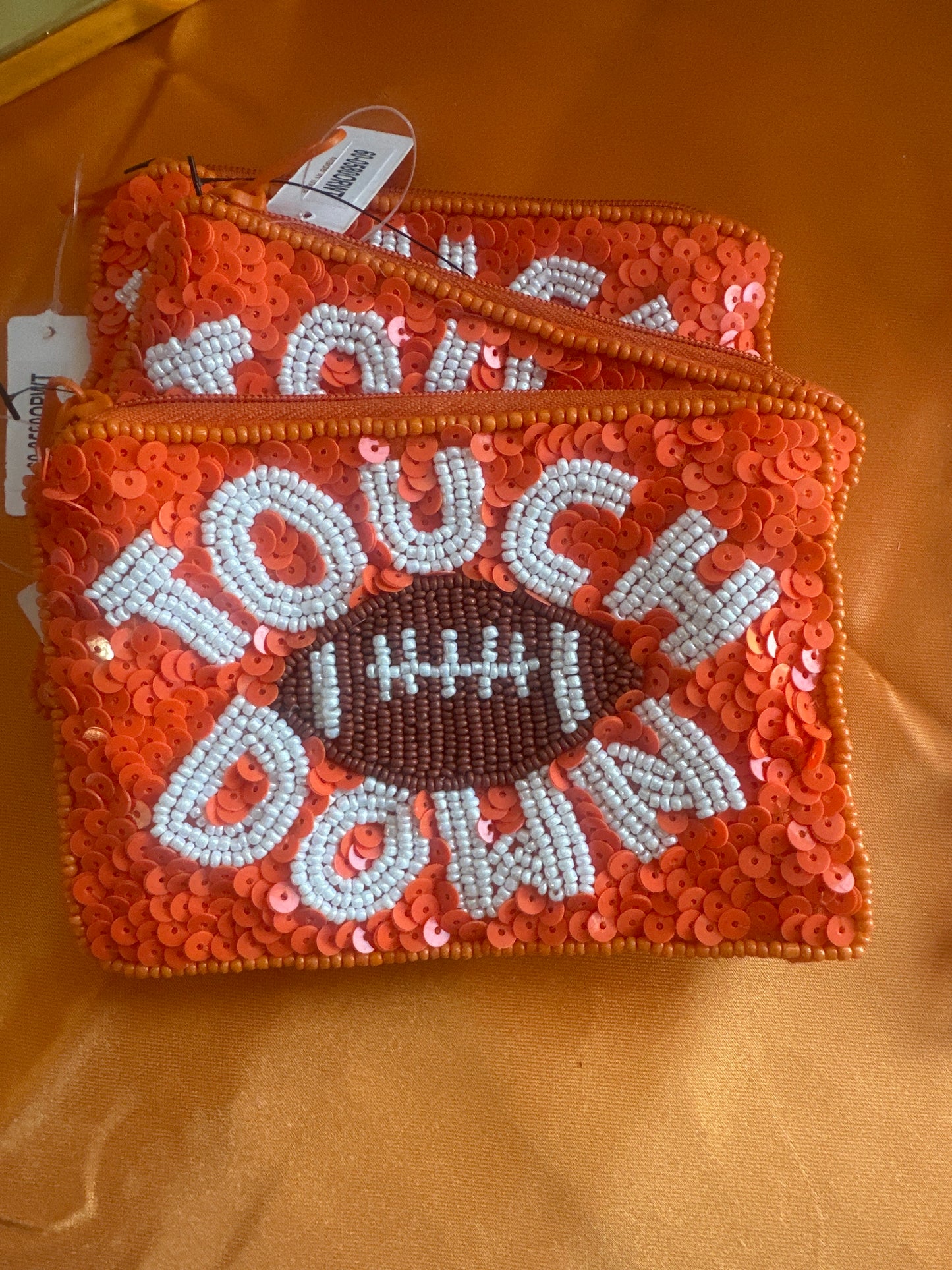 Orange Touchdown Coin Purse