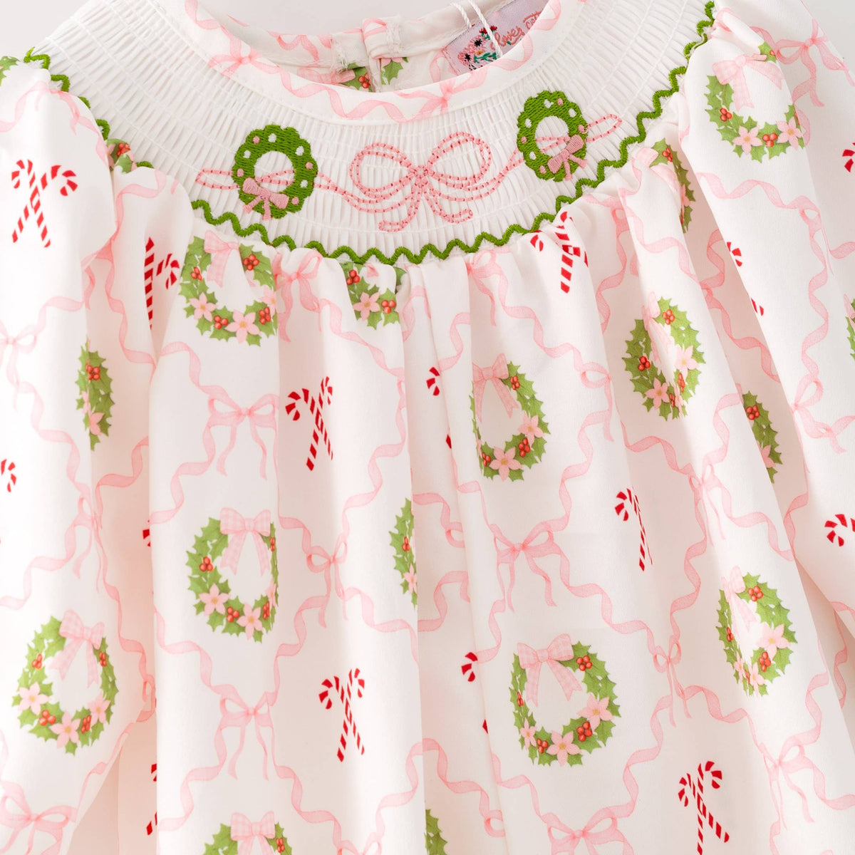 Coquette Wreath Smocked Baby Romper