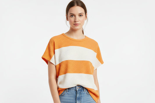 Orange Striped Top