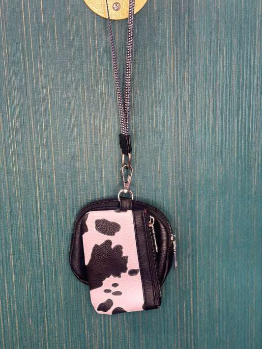 Cow Print Wristlet