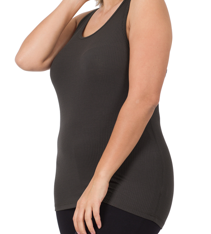 Plus Ribbed Racerback Tanktop