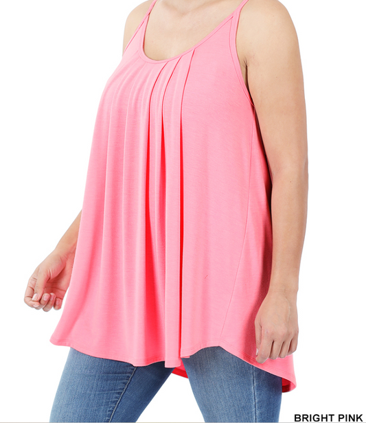 Pleated Cami with Adjustable Straps