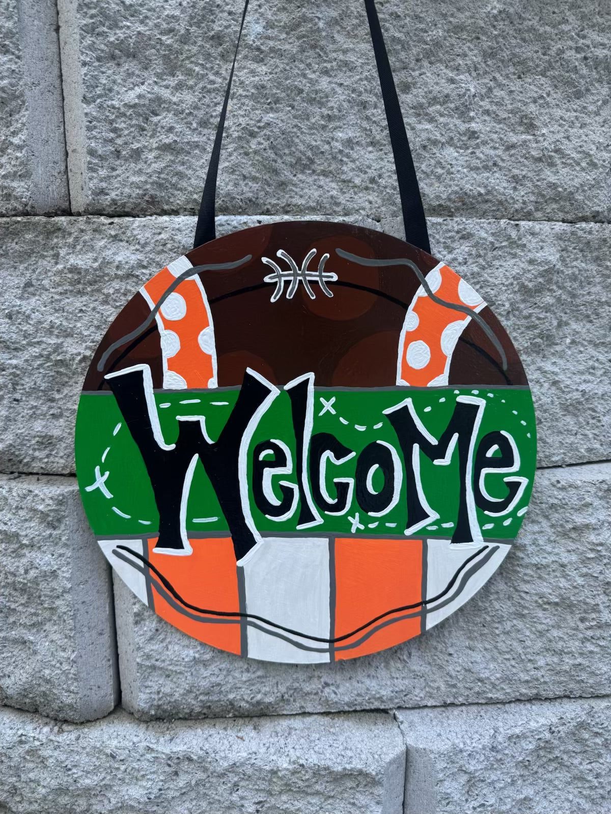 Welcome Football Door Hanger