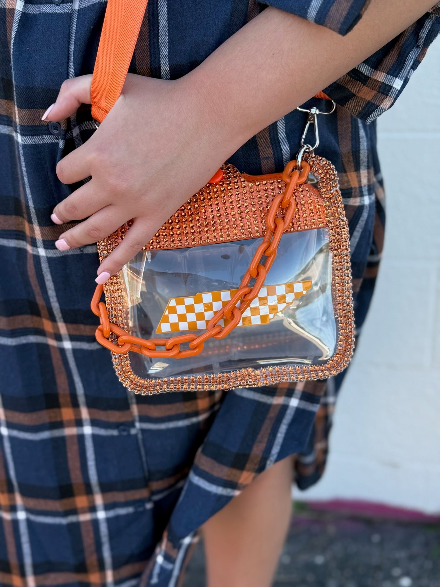 Bedazzled Checkered Game Day Bag