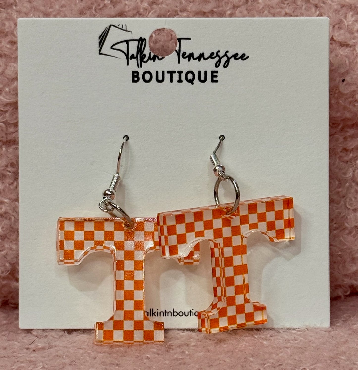 Checkered Power T Earrings
