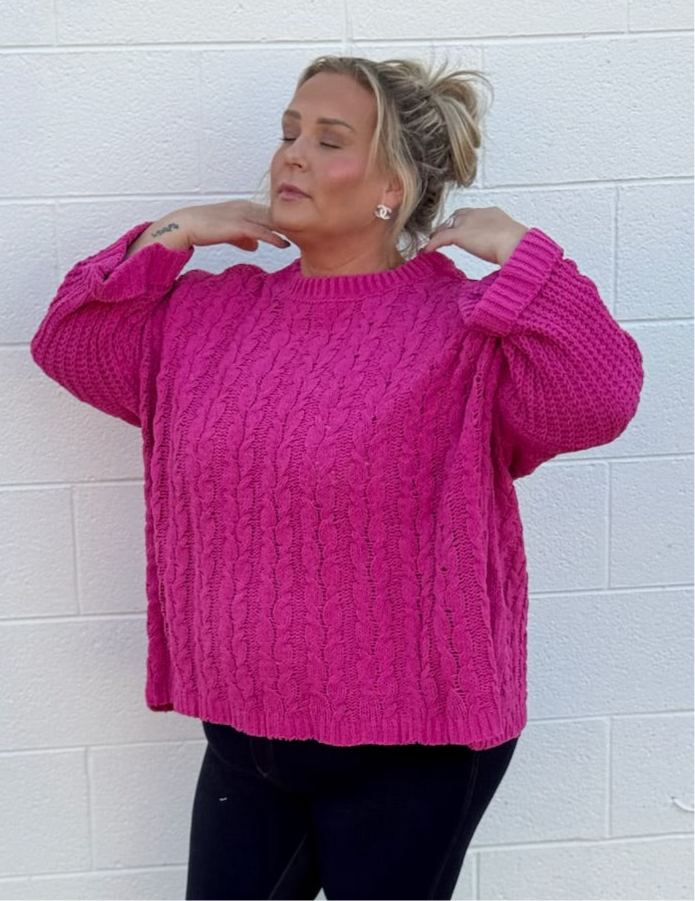 Long Sleeve Pointelle Knit Crew Neck Sweater