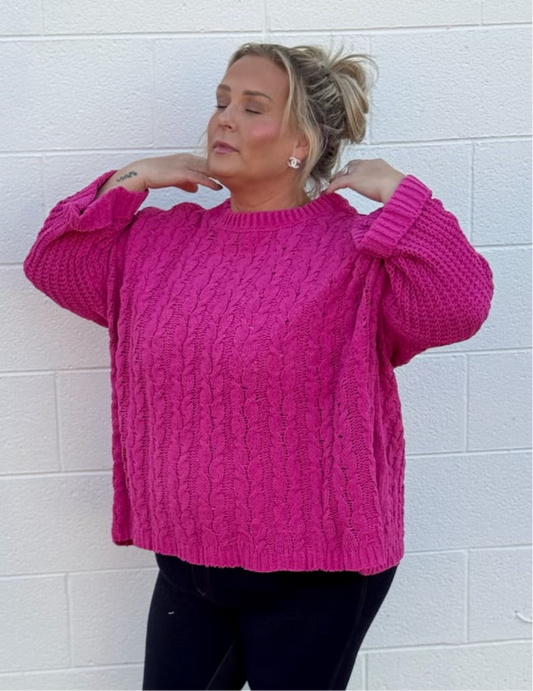 Long Sleeve Pointelle Knit Crew Neck Sweater