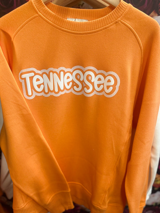 TENNESSEE PUFF ROUND NECK RIBBED SIDE RAGLAN SWEATSHIRT