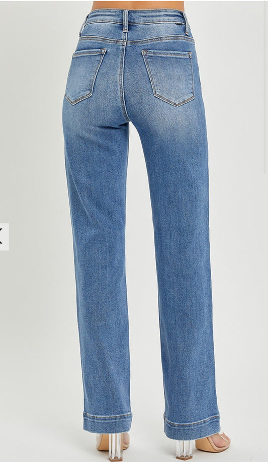 RISEN High Rise Straight Jeans