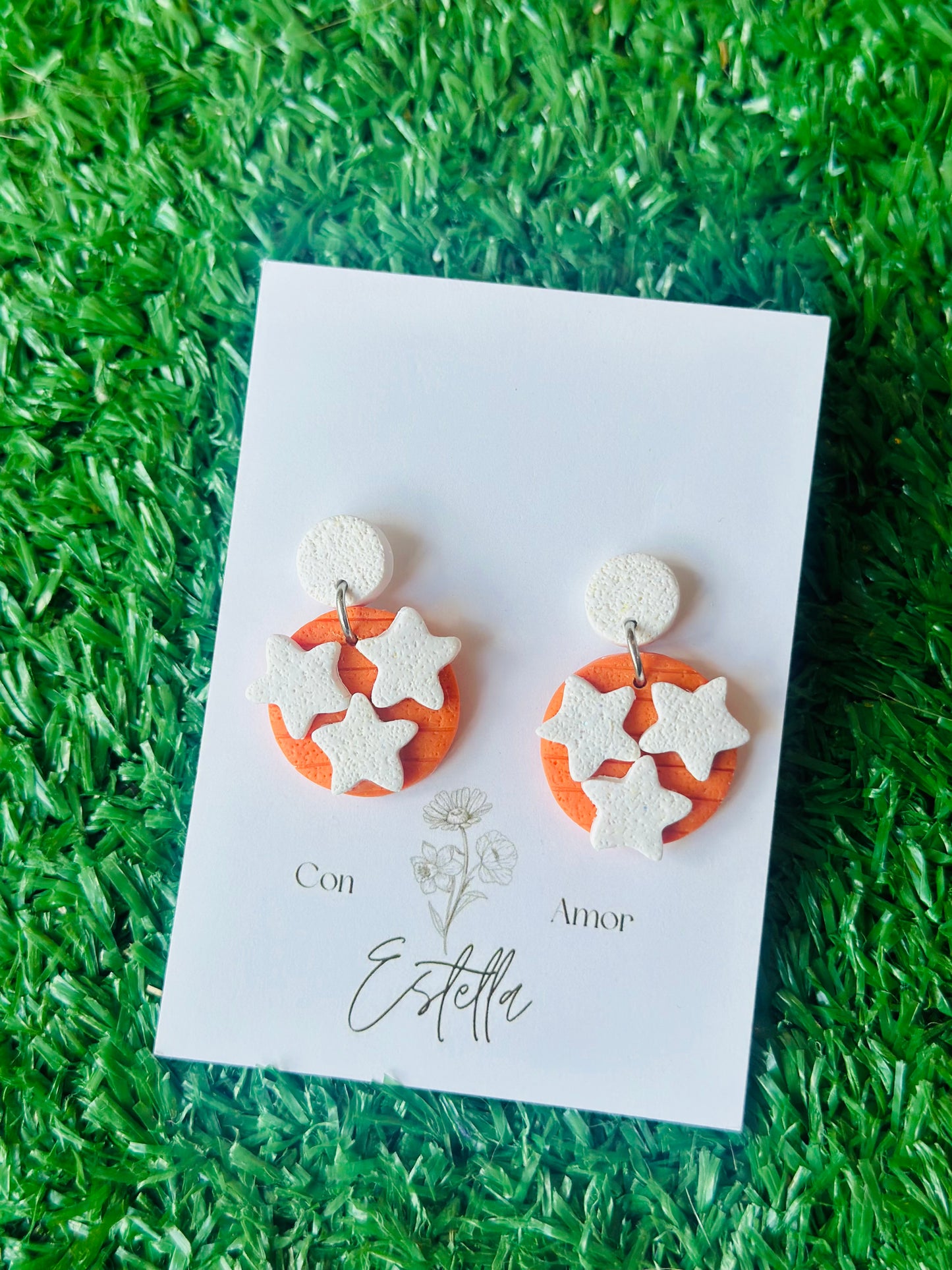 Clay Tri Star Earrings
