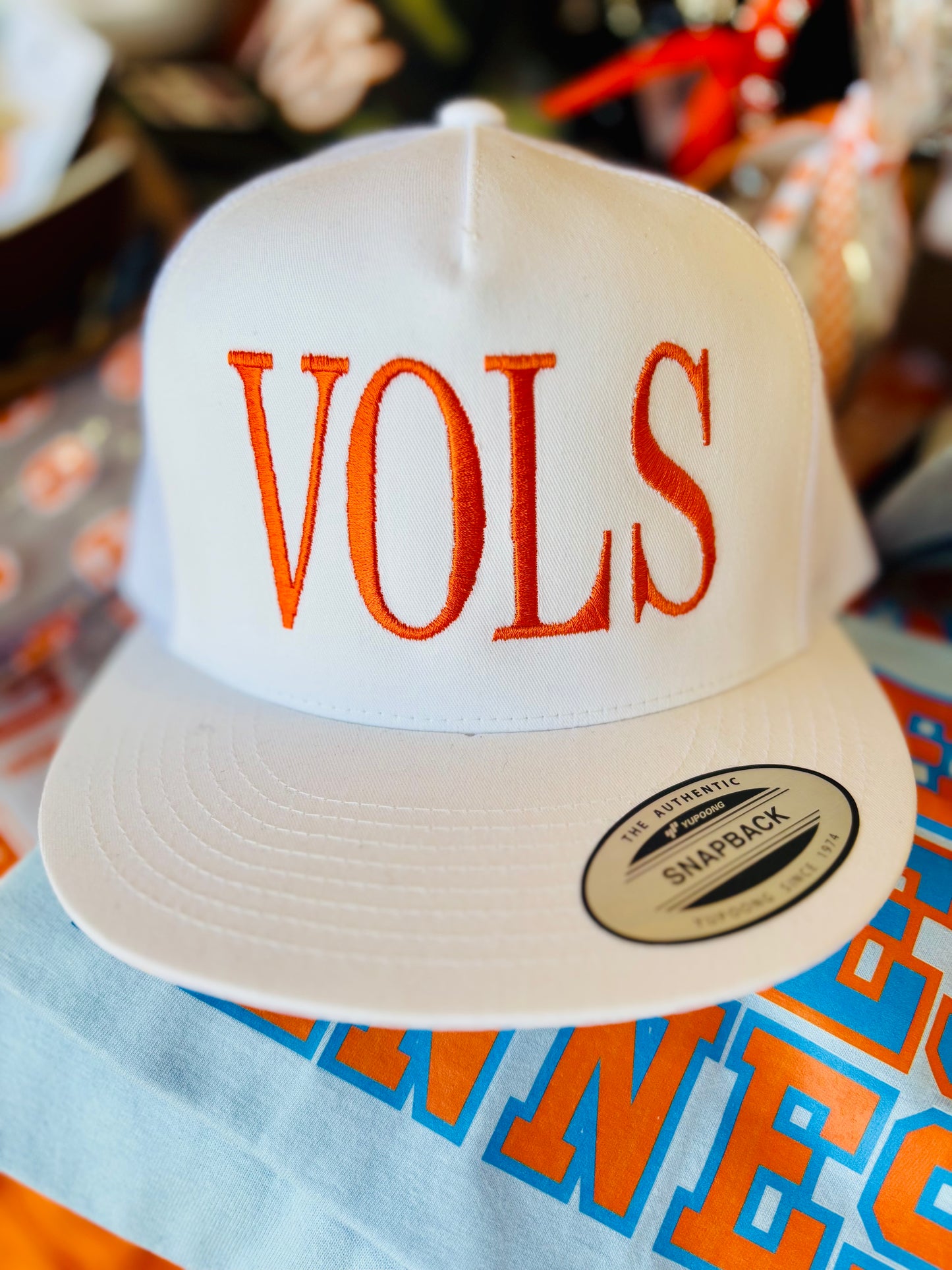 White VOLS Snapback Hat