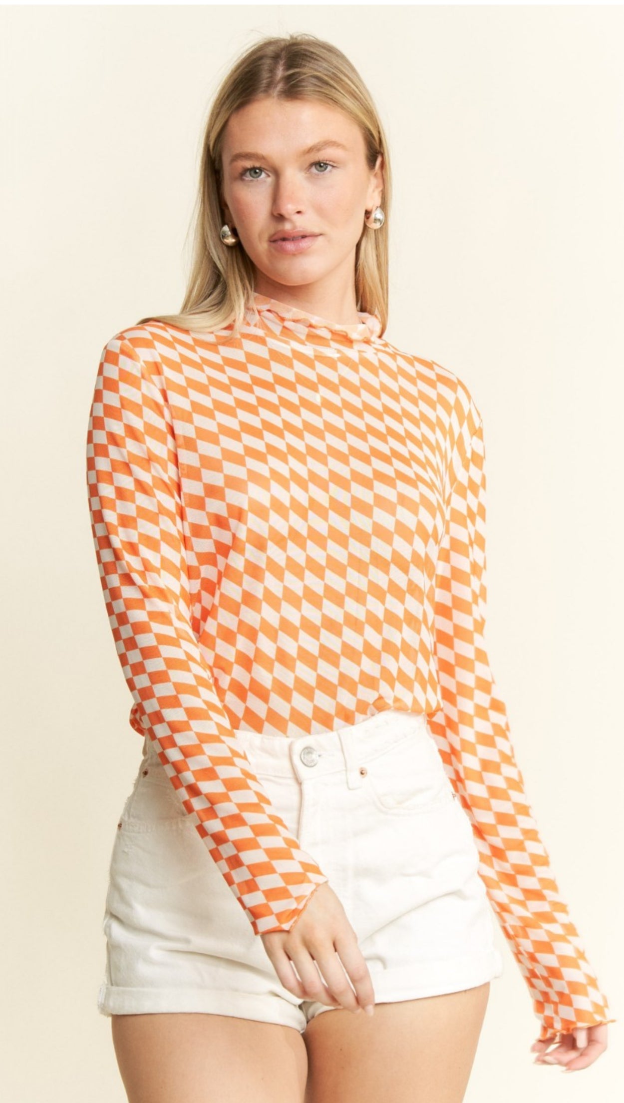 Checkered Mesh Top