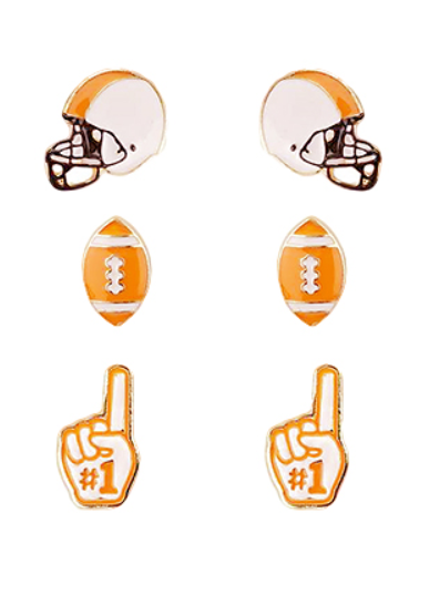 Gameday Epoxy Football Earrings Set