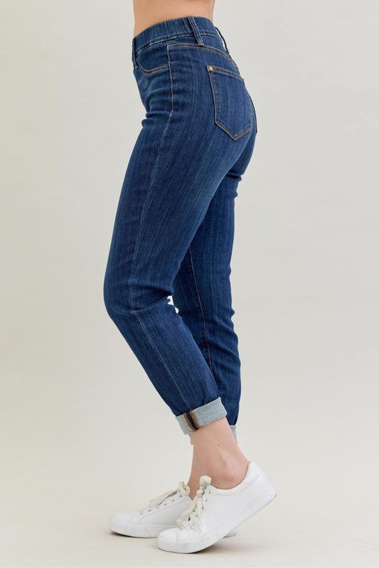JUDY BLUE - High Waist Pull On Double Cuff Slim Jeans