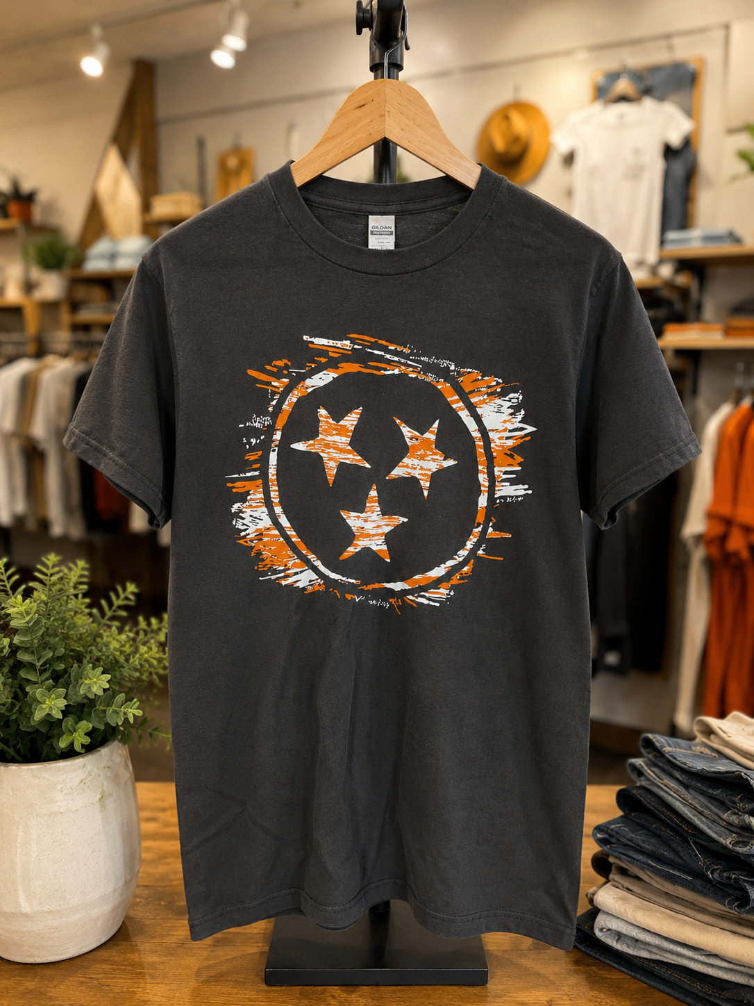 Distressed Tri-Star T-shirt