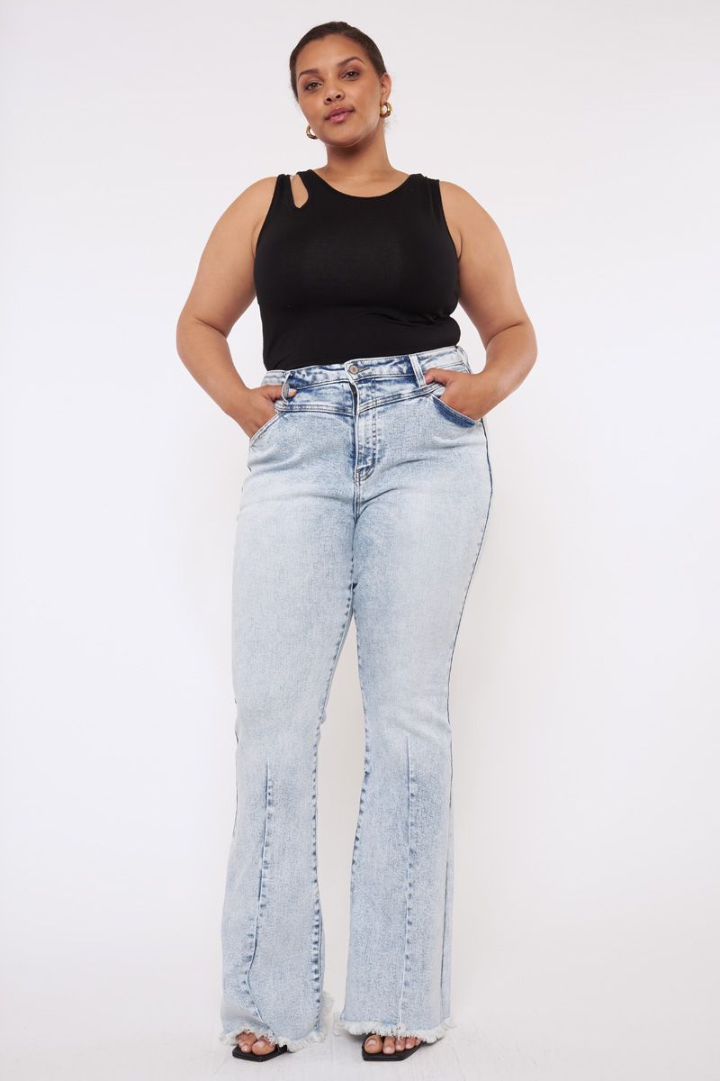 KANCAN - Plus High Rise Flare Jeans