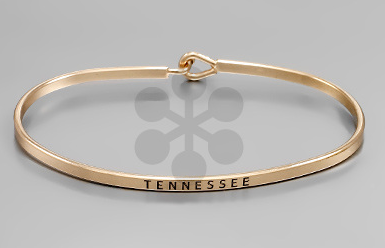 Tennessee Engraved Metal Hook Bracelet