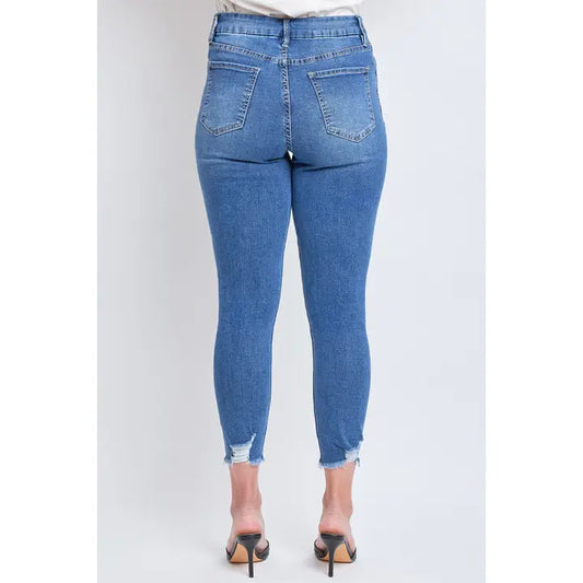 Curvy Fit 5-Button Ripped Jeans