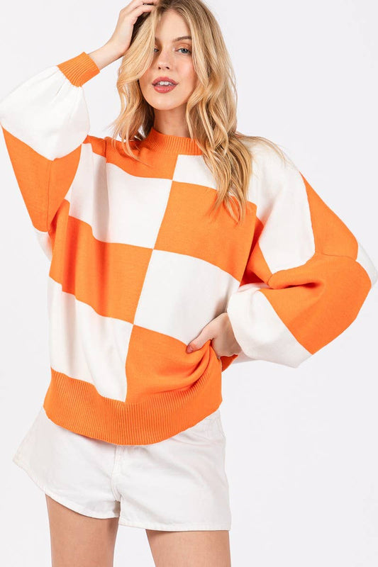 GAME DAY CHECKERED SWEATER