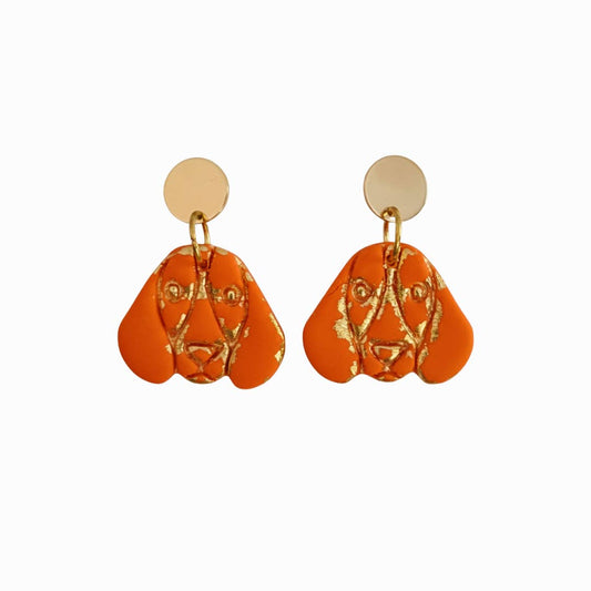 Orange & Gold Smokey Mascot Tennessee Earrings