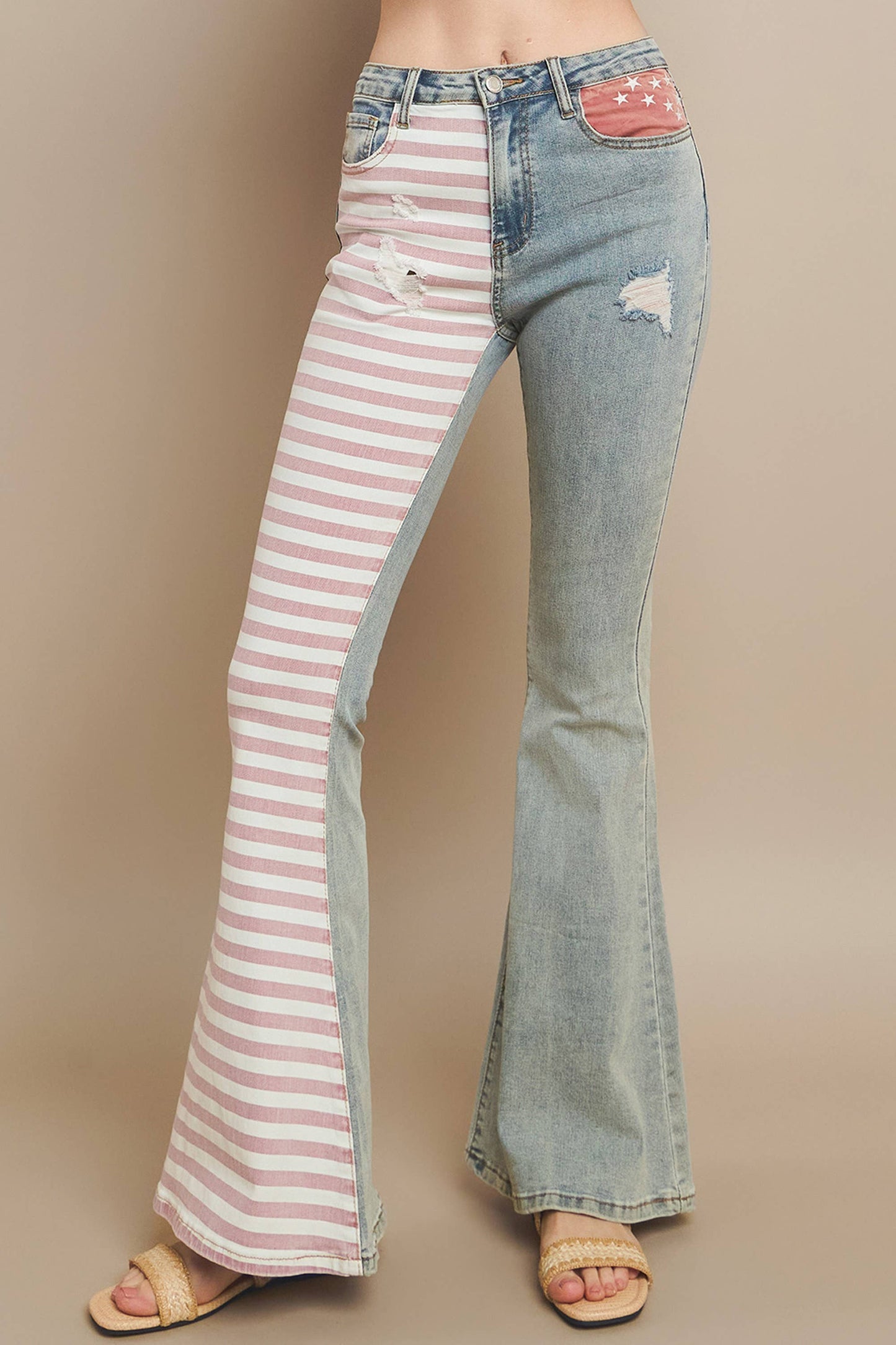 4TH OF JULY BOHO PATRIOT FLAG BELLBOTTOM JEANS