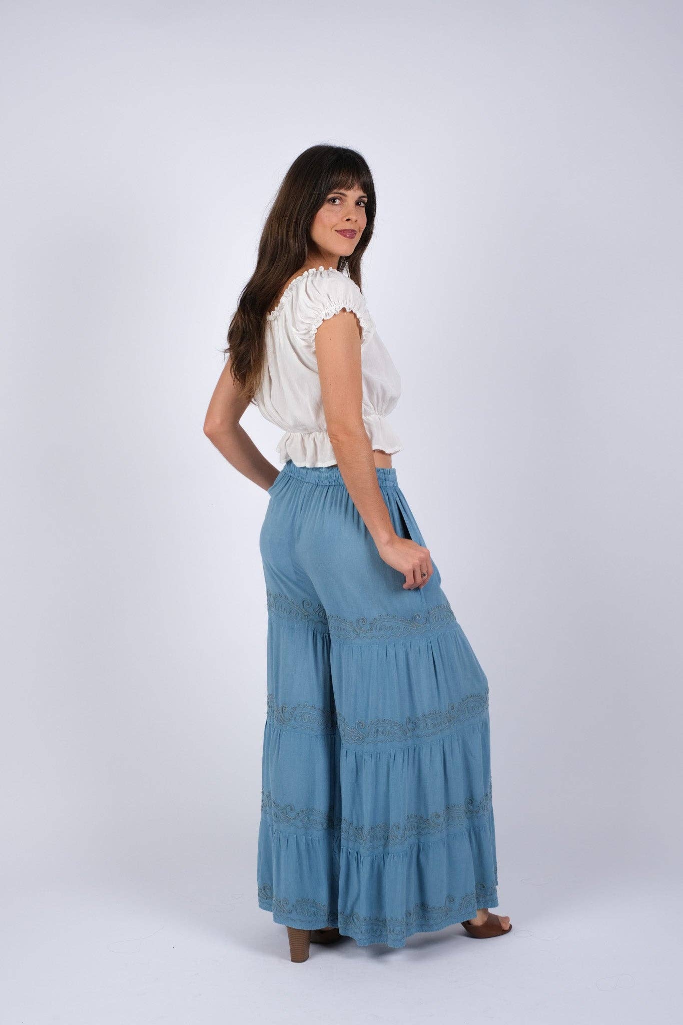 Embroidered Artisan Blue Pants