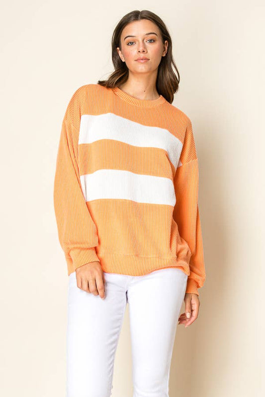 Ribbed ColorBlock Gameday Sweater