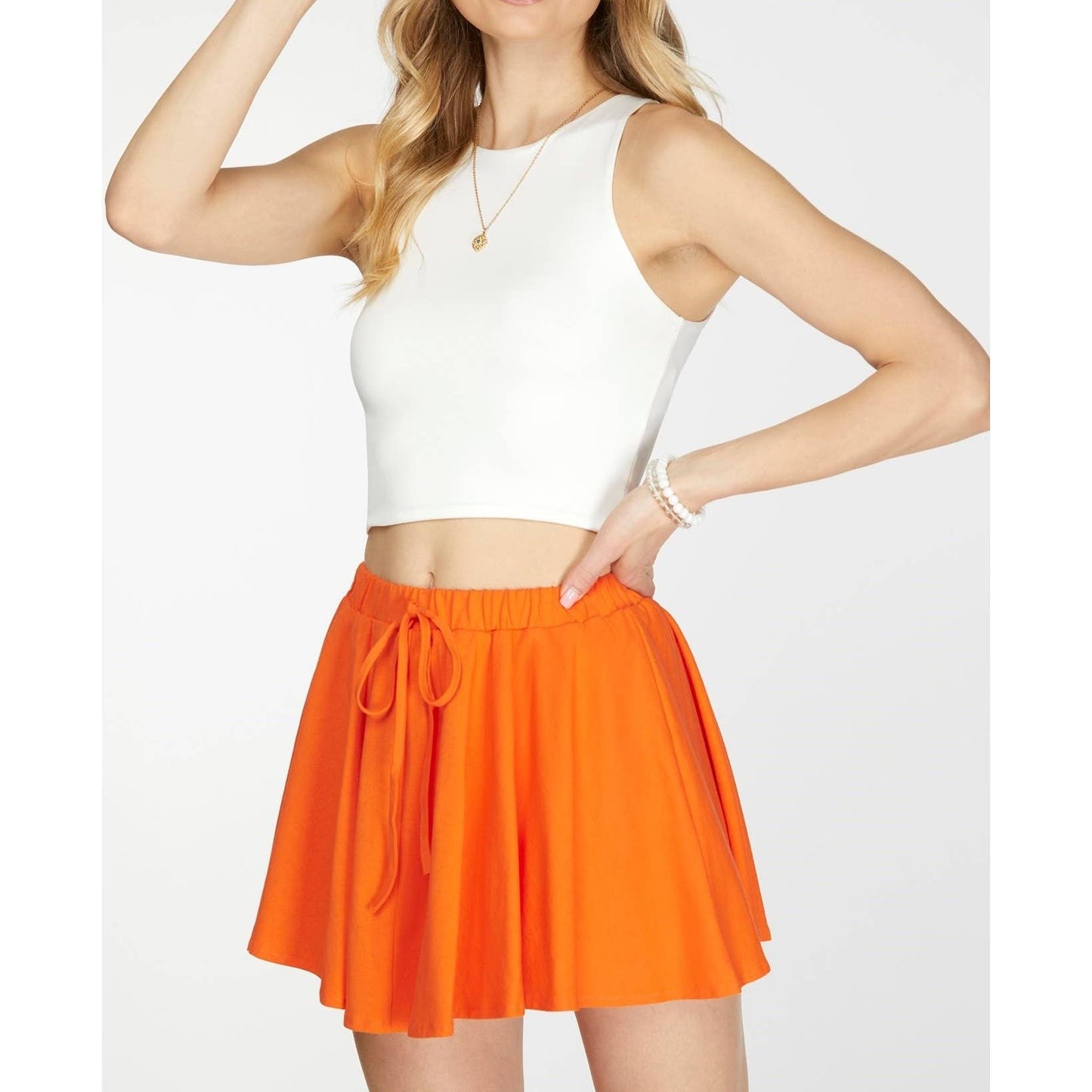 GAME DAY - KNIT FLUTTER MINI SKIRT WITH