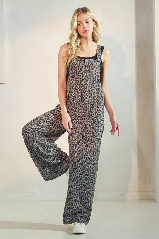 SLEEVELESS ANIMAL URBAN RIBBED JUMPSUITS